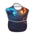 thumbnail image 2 of Hirioo Red And Blue Fire Dragon C for Baby Waterproof Pocket Bib Adjustable Closed for Babies Toddlers with Large Pocket 6-24Months, 2 of 8
