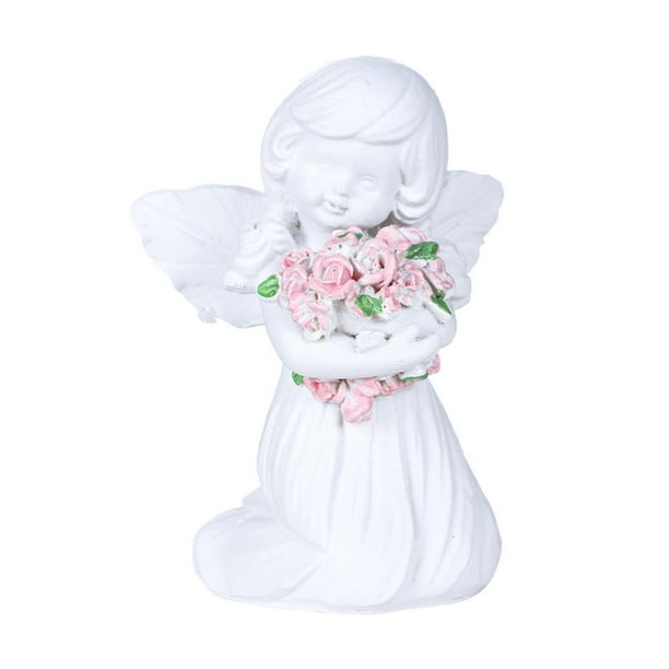Estatua de ángel para la colección de decoración del hogar, obra de arte, regalo de cumpleaños, figura de resina con alas Chica