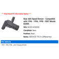 thumbnail image 2 of Rear ABS Speed Sensor - Compatible with 1994 - 1996, 1998 - 2007 Mazda B3000 1995 1999 2000 2001 2002 2003 2004 2005 2006, 2 of 2