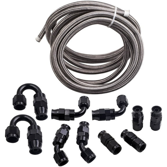 MaXpeedingrods 6AN -6AN Stainless Steel Teflon PTFE Fuel Line 20FT 10 Fittings Hose Kit E85