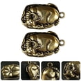 thumbnail image 2 of 2Pcs Water Buffalo Desktop Ornament Creative Copper Pendant Tea Pet Craft, 2 of 7