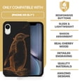 thumbnail image 7 of Wood phone case for iPhone XR compatible protective cell phone cover shockproof slim fit laser engraved Antarctic Penguin design Black wood case for Men & Women by CaseYard, 7 of 7