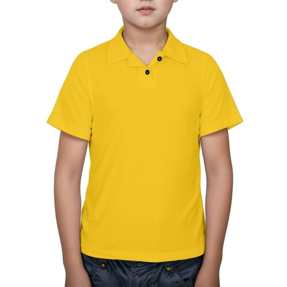 Boys' Polo Shirts Solid Uniform Shirts for Boys Tee Tops Clothes Short Sleeve Shirt 11-12 Years