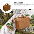 thumbnail image 5 of Picnic Basket,Woven Vintage Suitcase Woven Storage Basket Rattan Storage Case Picnic Weave Laundry Basket B, 5 of 5