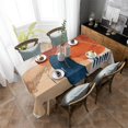 thumbnail image 4 of Blue Orange Red Boho Rectangle/Square/Round Waterproof Tablecloths 60x102 inch Modern Geometric Abstract Art Middle Century Polyester Table Cloth Table Cover Tabletop for Wedding Party, 4 of 6