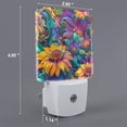 thumbnail image 2 of Fotbe Psychedelic Sunflowers Luz Nocturna LED, Luz de Noche con Sensor de Luz Natural de Anochecer a Amanecer, Se Enchufa a la Pared, Blanco Cálido 0.5W-EU, 2 of 7