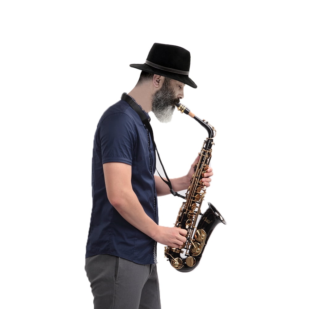 Alto Saxophone E-Flat Alto SAX Eb with 11reeds, Case, Carekit, Black Color for Students and Beginners