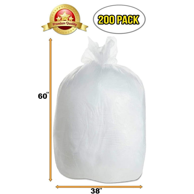 Dropship Pack Of 200 Garbage Can Liners; Clear 36 X 60. High