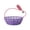 Purple-PP-home supplies, variant on LEFTHIGH Home Imitation Rabbits Weaving Basket Plastic Easter Egg Decoration Storage Handheld Gift Flower Basket 30x22x25cm White Purple Home