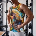 thumbnail image 5 of Lsque Sunflower Turtle Pattern Mens Tank Tops Muscle Athletic Quick Dry Sleeveless Workout Fitness T Shirts Beach Tank Top, Loose-fit Sleeveless Shirt for Men-Medium, 5 of 7