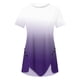 thumbnail image 5 of Puntoco Mujeres Plus Tamaño Botón Impreso Cuello Redondo Manga Corta Irregular Camiseta Blusa tops Puntoco Puntoco-1821, 5 of 5