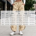 thumbnail image 4 of Women's Camo Wide Leg Pants High Waisted Elastic Waist Lounge Pants with Pockets Tulip Hem Casual Cropped Ankle Lenght for Daily Outdoor Wear Soft Comfy, 4 of 10