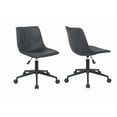 thumbnail image 3 of Grey Office Chair With Padded PU, Armless Chair, Office chair., 3 of 3