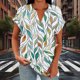 thumbnail image 4 of Xuyuer Vintage Style Raglan Sleeve Button Top - Women's Fashion Casual Printed V-Neck Loose Sleeve Blouse for Weekend Outings, Retro Inspired Spring Summer Fashion & Boho Chic Wardrobe Staple, 4 of 6