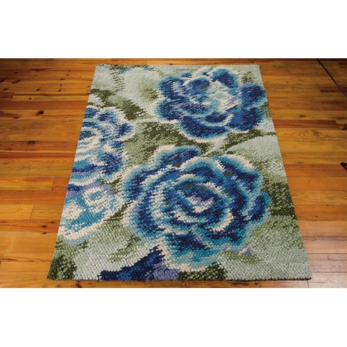 Nourison Impressionist Hand-Woven Green/Blue Area Rug