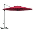thumbnail image 1 of Outsunny 10FT Cantilever Patio Umbrella Offset Umbrella w/ Crank&Tilt Red, 1 of 10