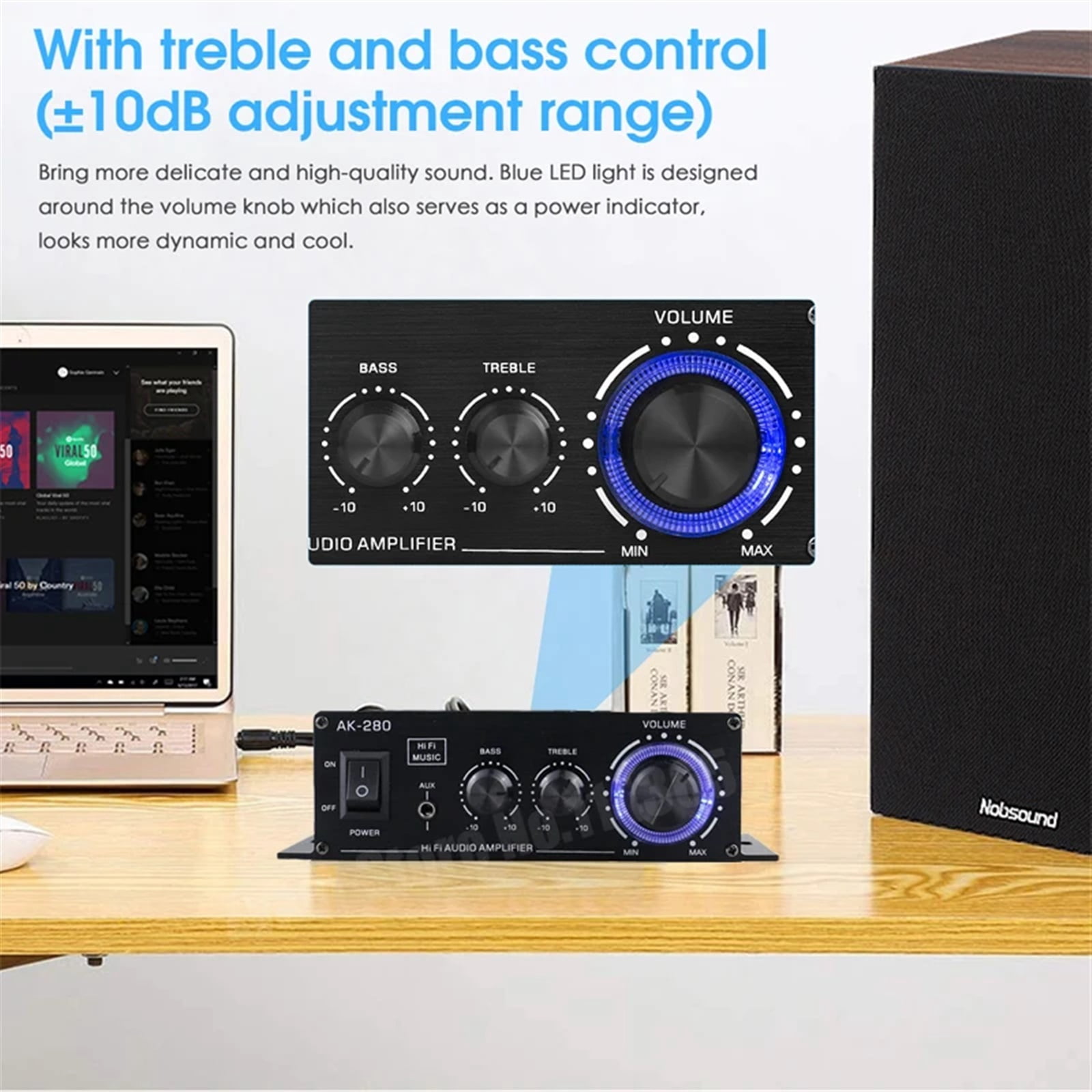 Audio Amplifiers For Car Home Bass 2.0 Channel Hifi Sound Amplifier Home Digital 12V Mini Treble Power Amplify