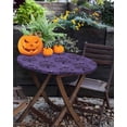 thumbnail image 4 of Halloween Ghost Spiders Fitted Round Tablecloth,Horror Theme Table Cover with Elastic Edge Waterproof Table Cloth,Purple Back Circle Table Covers for Kitchen Indoor Outdoor Picnic Party 45-52in, 4 of 6