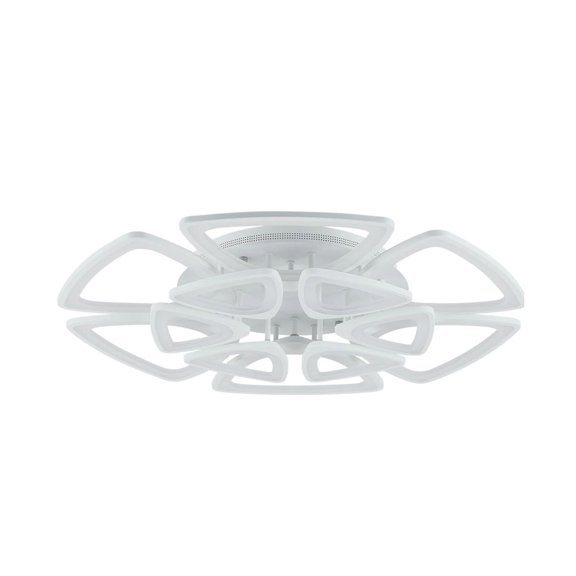 GREENLIGHTDEPOT Modern Ceiling Lamp, Dimmable LED Ceiling Light, 12-Head Flush Mount Organic Form Chandelier, Acrylic Petal Lighting Fixture for Bedroom Kitchen Dining Living Room (108W,White)