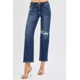 thumbnail image 3 of RISEN High Rise Crop Slim Straight Jenas with Hidden Knee Patch, 3 of 6
