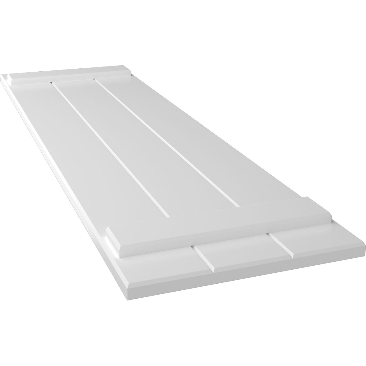 Ekena Millwork 16 1/8"W x 41"H True Fit PVC Three Board Joined Board-n-Batten Shutters, White (Per Pair - Hardware Not Included)