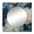 thumbnail image 2 of Designart "Collage Of Blue And White Underwater Corals" coastal Square Mirror For Wall Decor - Large Blue Square Mirror Printed Wall Decor - Coastal Square Living Room Mirror, 2 of 5