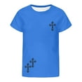 thumbnail image 2 of lnmuld Girls Graphic Short Sleeve Comfortable Casual Tee - Daily Wear Color:Blue,Size:5-6 Years, 2 of 4