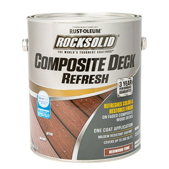 1014173 DECK REFRSH RDWD TN 1GAL Rust-Oleum RockSolid Redwood Water-Based Deck Refresh 1 gal (Pack of 2)