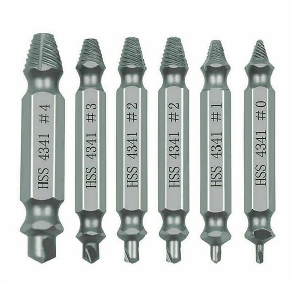 6Pcs Broken Screw Extractors Set Stripped Damaged Screw Remover Tool