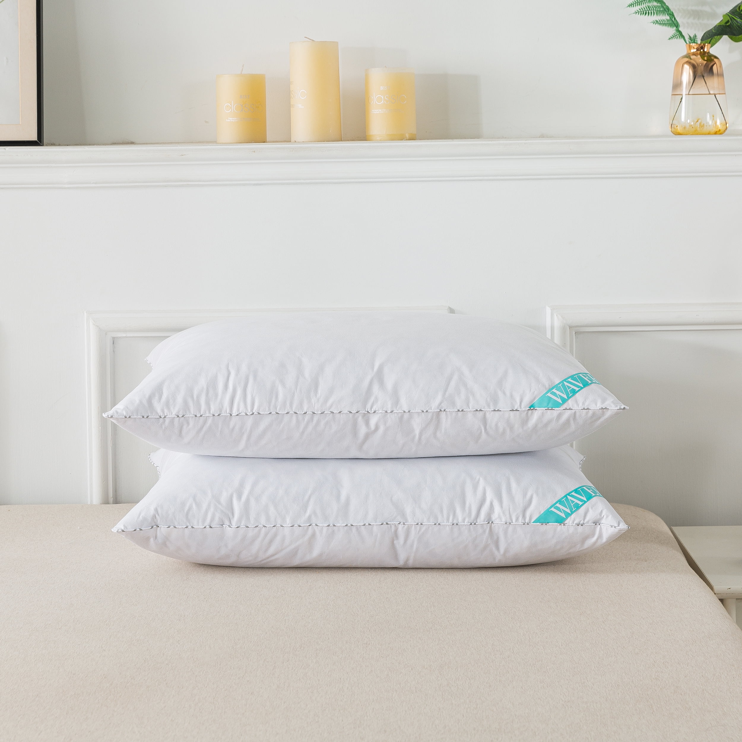 Waverly 300 Thread Count White Duck Down Pillow - King