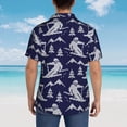 thumbnail image 4 of Balery Abstract Skiing Camisas hawaianas de manga corta para hombre, camisas playeras de corte holgado, camisas de vacaciones con botones,Small, 4 of 7