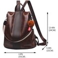 thumbnail image 7 of Borke Women Backpack Purse Anti Theft Waterproof Detachable Covertible Casual Travel Shoulder Bag (Coffee), 7 of 7