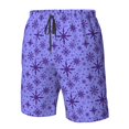 thumbnail image 4 of Fuzoiu Purple Snowflake Elegance Print Men's Beach Shorts,Men's Swim Trunks,Quick Dry Board Shorts with Pockets,Men's Bathing Suits for Surfing, Running, and Casual Wear-X-Large, 4 of 6