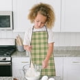 thumbnail image 4 of Green Beige Checkerboard Checkered Pattern Kids Aprons for Girls and Boys,Adjustable Neck Strap Toddler Aprons for Kids Cooking Baking, 4 of 6