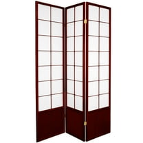 Oriental Furniture 6 ft. Tall Zen Shoji Screen - Rosewood - 3 Panel