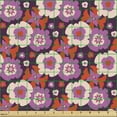 thumbnail image 2 of Ambesonne Floral Fabric by the Yard Upholstery, Cartoon Botany Flowers Art, 3 Yards, Plum Fuchsia, 2 of 5