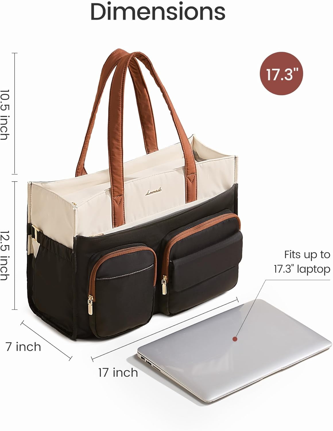 LOVEVOOK Teacher Tote Bag for Women,Multi-pocket Laptop Bag with Large Cup Holder,Nurse Bags Work Travel Computer Handbag