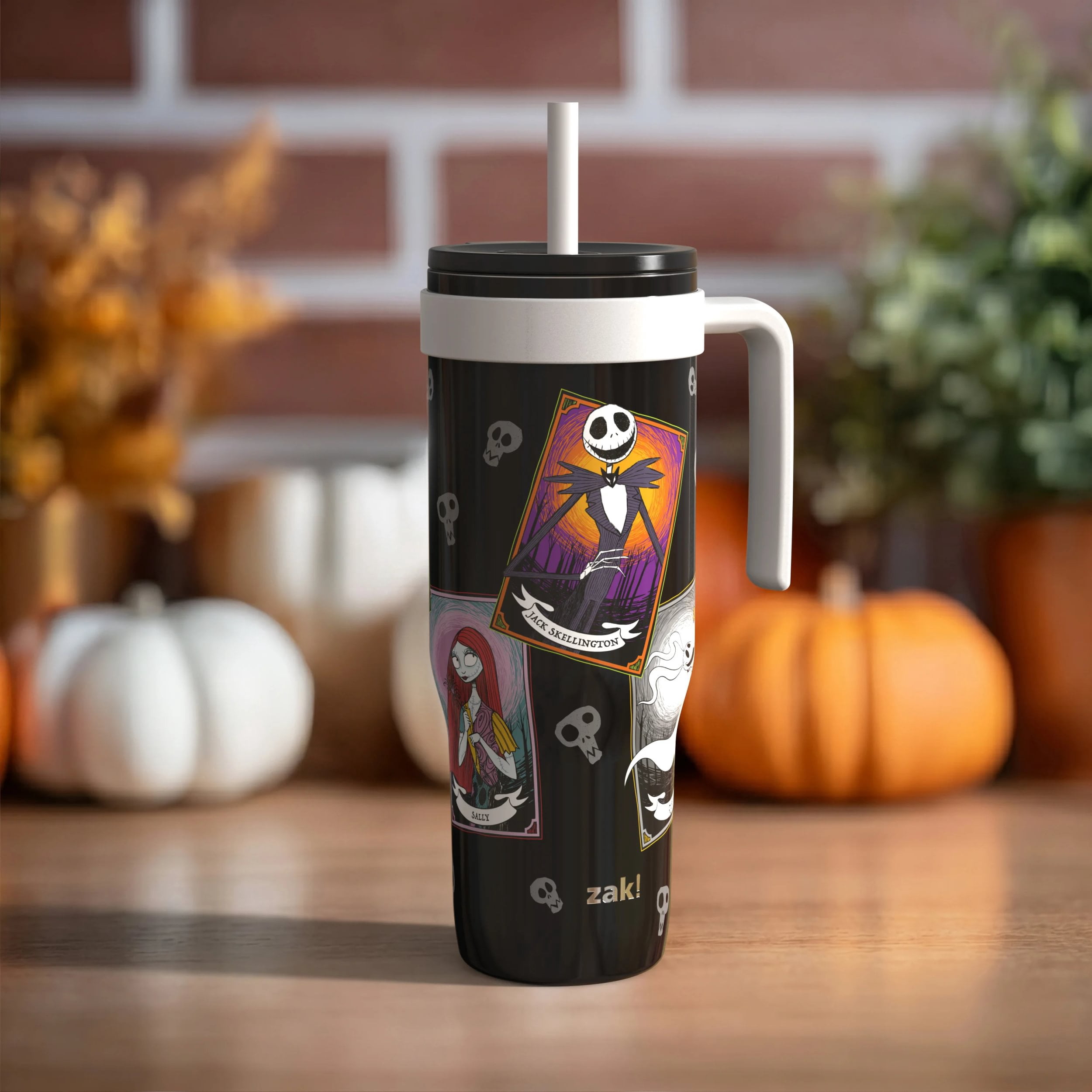 Zak Designs 30oz SS Straw Tumbler with a Handle, Black NBC