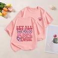 thumbnail image 2 of T-shirts pour Filles, Manches Courtes, Imprimé Cartoon, Col Rond, Confortables, Rose, 8 Ans-9 Ans, 2 of 4