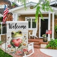 thumbnail image 4 of Double-Sided Welcome Frog Garden Flag, Weather-Resistant Yard Banner with Double Stitched Edge for Outdoor Decor, 18x12.5 Inch, 4 of 10