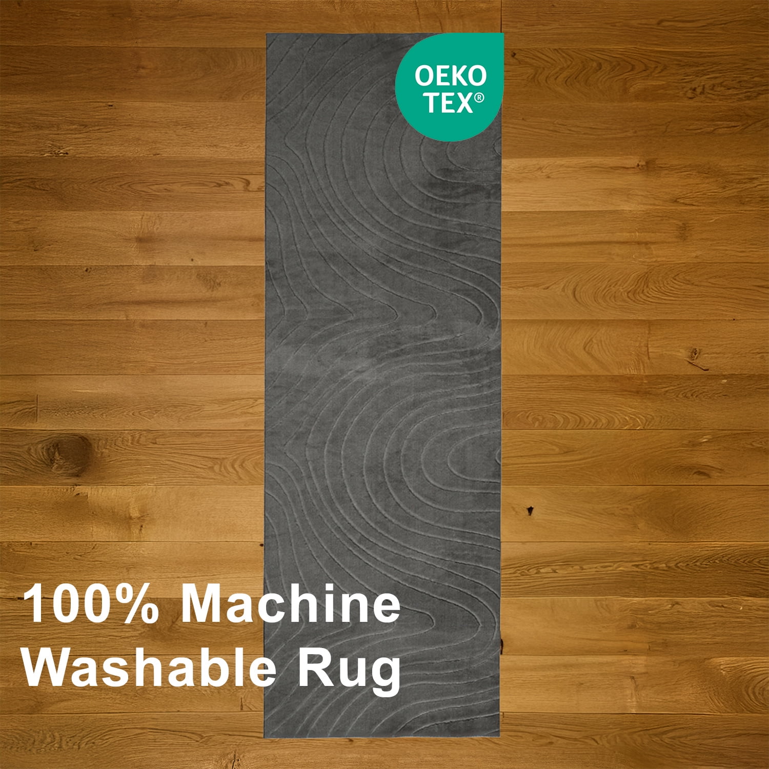 ECARPET Somos Machine Washable Contemporary/Modern Runner Rug for Living Room, Bedroom, Dining Entrance