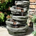 thumbnail image 5 of Sunnydaze Cobblestone Rock Polyresin Outdoor Water Fountain with Lights, 5 of 7