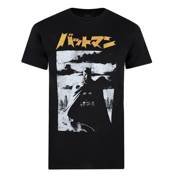 Batman - Camiseta Tokyo Sombra para Hombre (Negro, Gris, Amarillo)