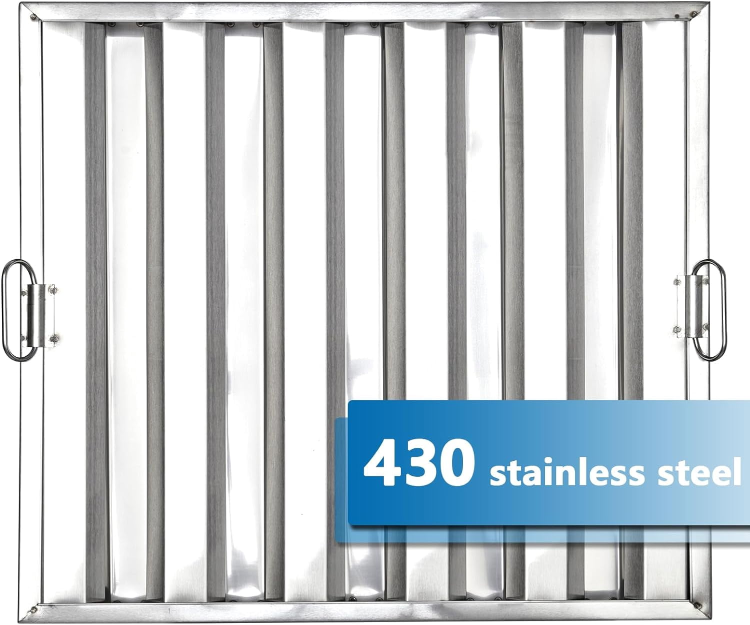 Patikuin Commerical Hood Filters 19.5W x 15.5H Inch, 430 Stainless Steel 5 Grooves, Range Hood Filters for Restaurant Kitchen Exhaust Hoods, Pack of 6