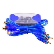 Vosarea Ground Loop Noise Isolator,Car Amplifier Noise Filter,4 Channel RCA Ground Loop Isolator Line Noise Filter Eliminator 50W (Blue)