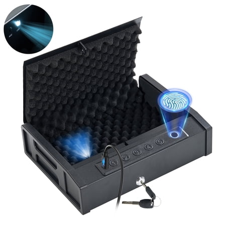 Naipo Portable Gun Safe for 2 Handgun with LED Display Pistols Safe 10 Fingerprint, 5 Password , 2 Keys Gun Safe with Biometric Home Office Handbag