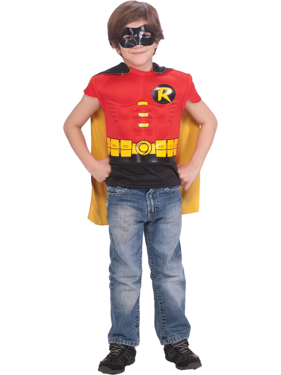 Rubies Costume DC Comics Mens Robin T-Shirt With Cape And Mask 