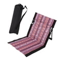thumbnail image 2 of Tumbona de playa plegable para exteriores, accesorio para playa, cojín ligero, asiento de suelo para barbacoa, pesca, estadio, relajación y viajes. Lado negro, 2 of 8