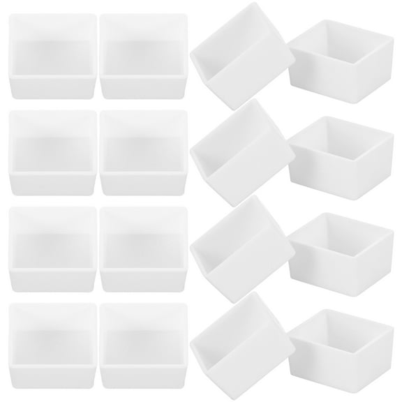 LEORX 50Pcs Water Color Paint Pallets Empty Half Palette for Watercolor Painters White