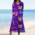 thumbnail image 1 of Wzzjkit Chemises à Manches Longues pour Femmes Robe Imprimée Carnaval Col en V Manches Longues, 1 of 1